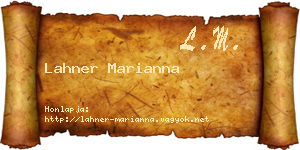 Lahner Marianna névjegykártya